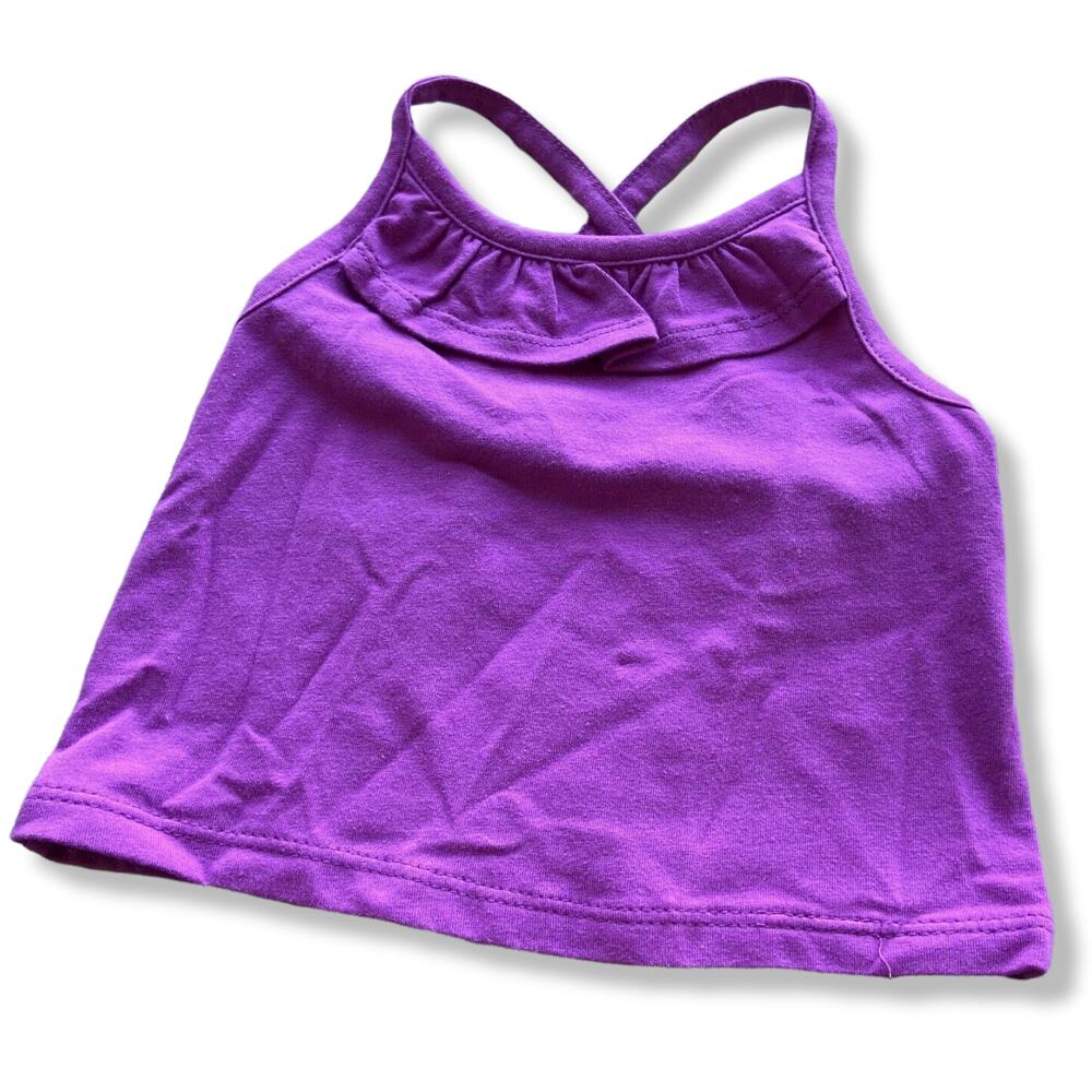 The Children's Place Girls Tank Top Size 9-12 Mo Purple Ruffle NEW
